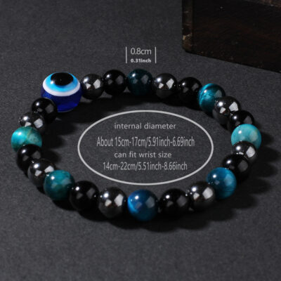 Natural Stone Evil Eye Feng Shui Bracelet 