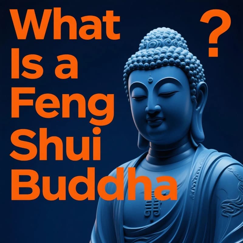 A picture of a Buddha statue with the text: "What Is a Feng Shui Buddha"