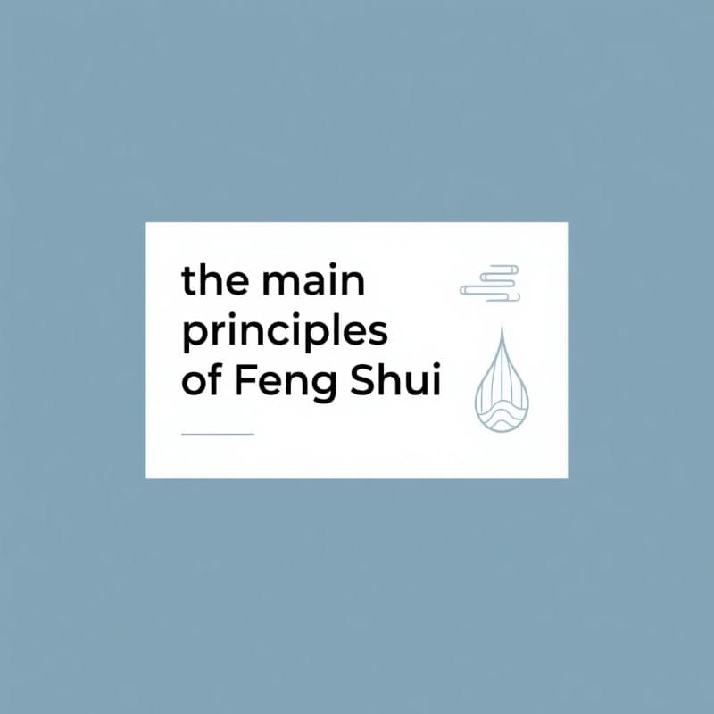 A picture with the text: "the main principles of Feng Shui"