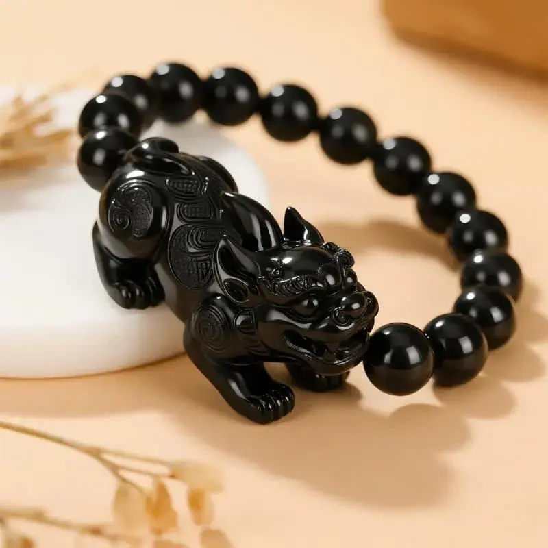 Obsidian Pixiu Bracelet
