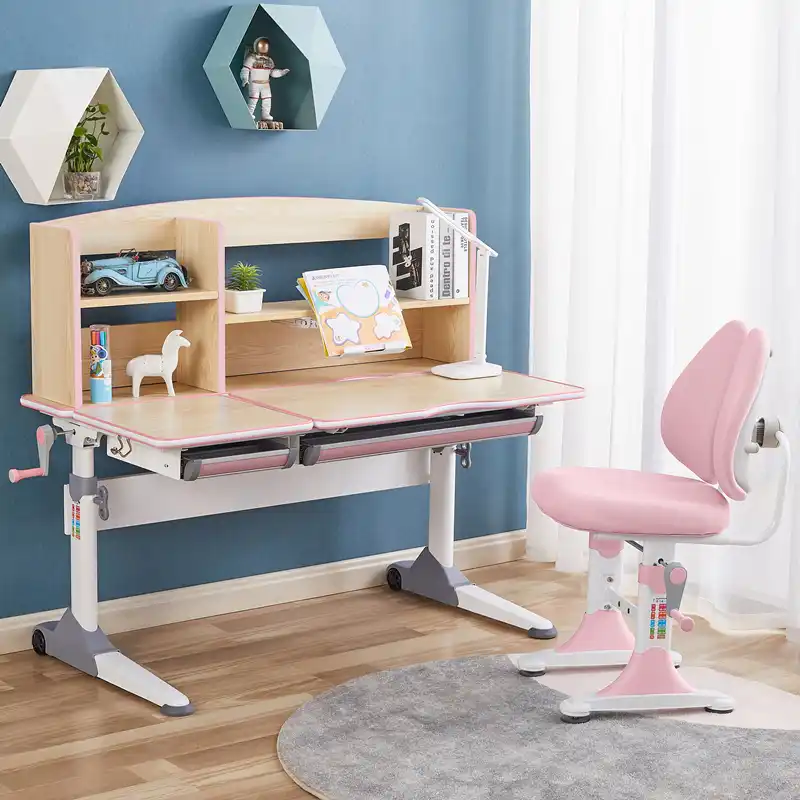 A set of children's study desk and chair