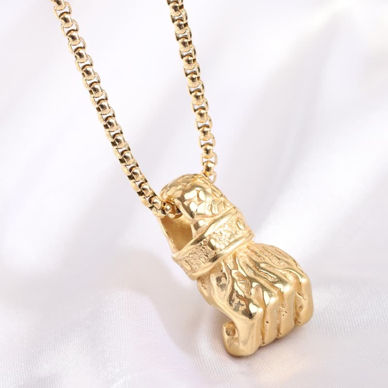 Fist Feng Shui Pendant Necklace