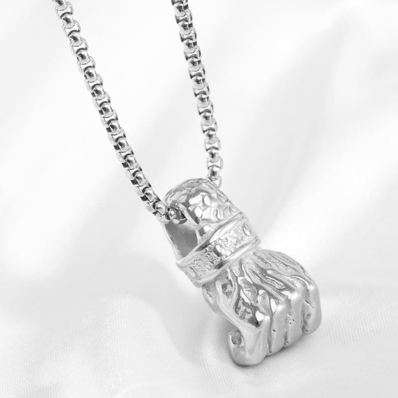 Fist Feng Shui Pendant Necklace