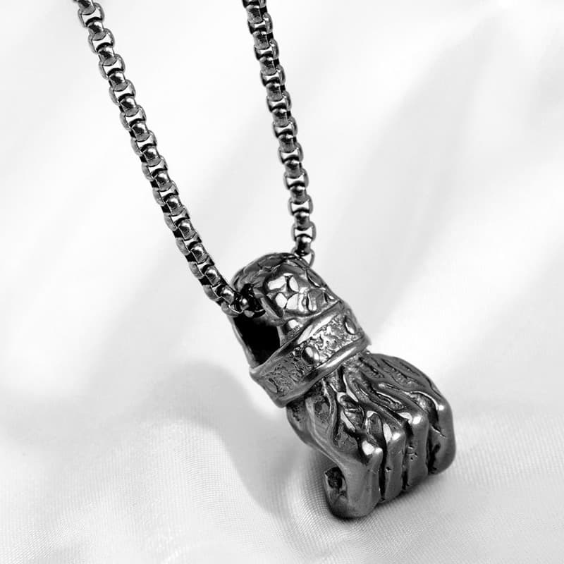 Fist Feng Shui Pendant Necklace