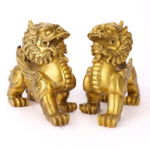 Brass Pixiu Feng Shui Statue for Wealth and Protection